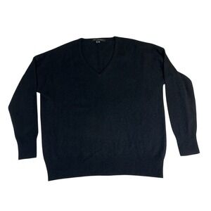 Skull Cashmere Black 100% Cashmere V-Neck Lightweight Sweater Size Medium